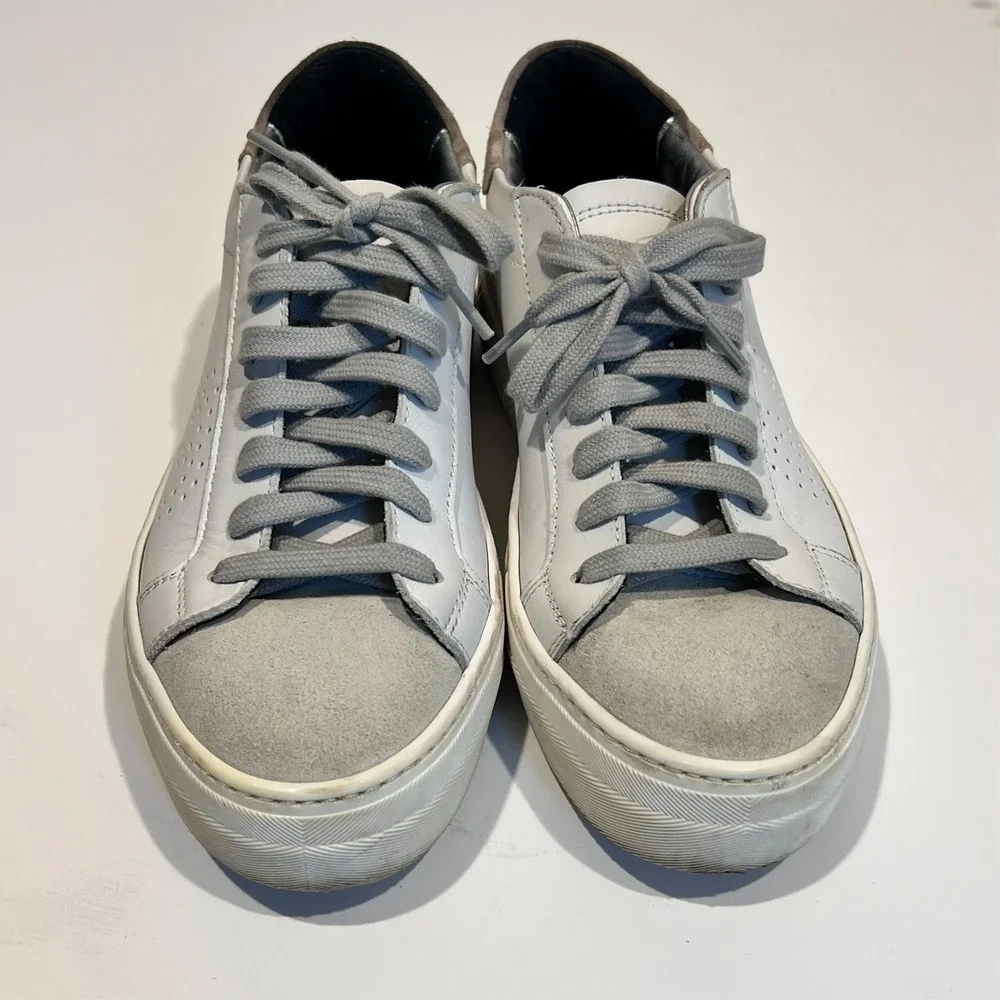P448 Sneakers Shoes‎ Thea Platform Low Top Leopard Print Women's 37